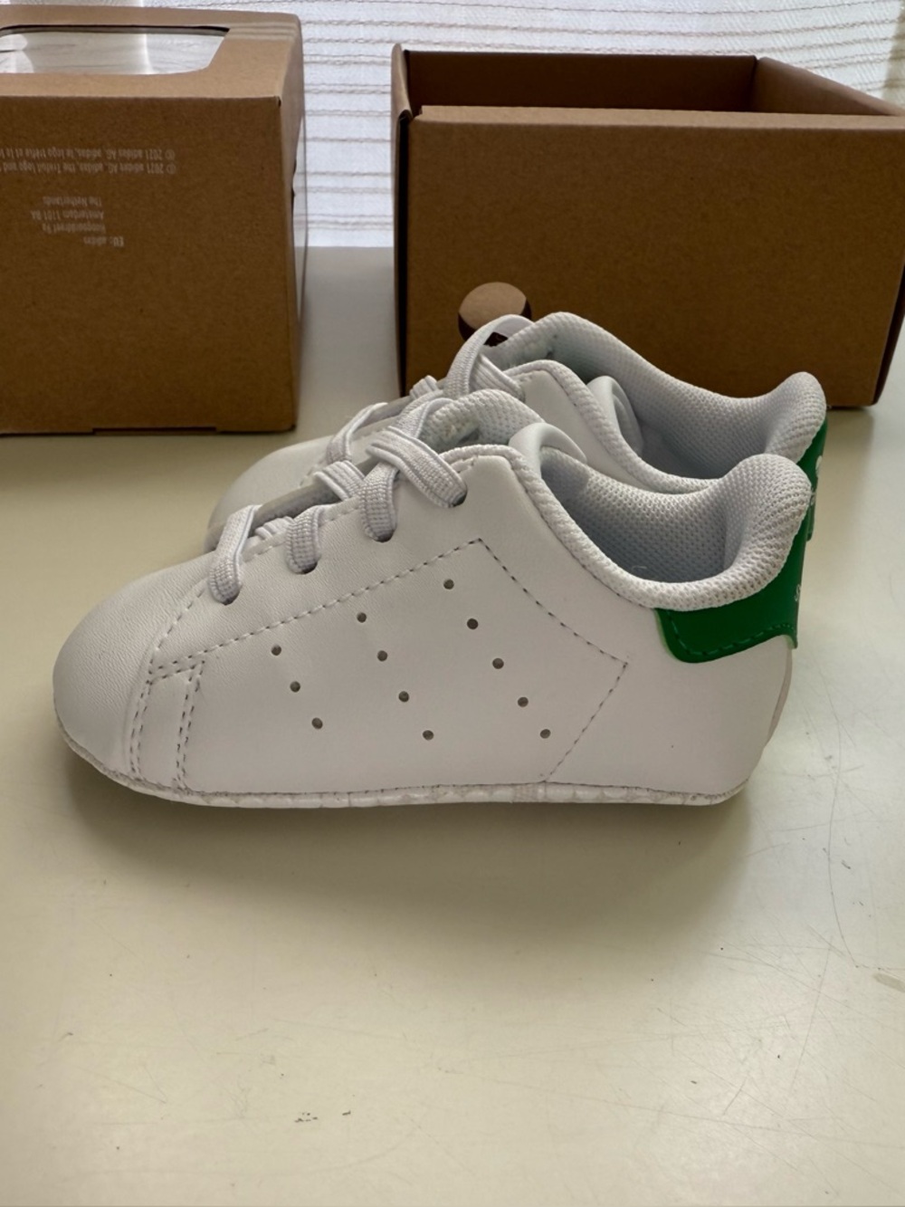 Adidas White and Green Baby Stan Smiths - Classic Casual Sneakers
